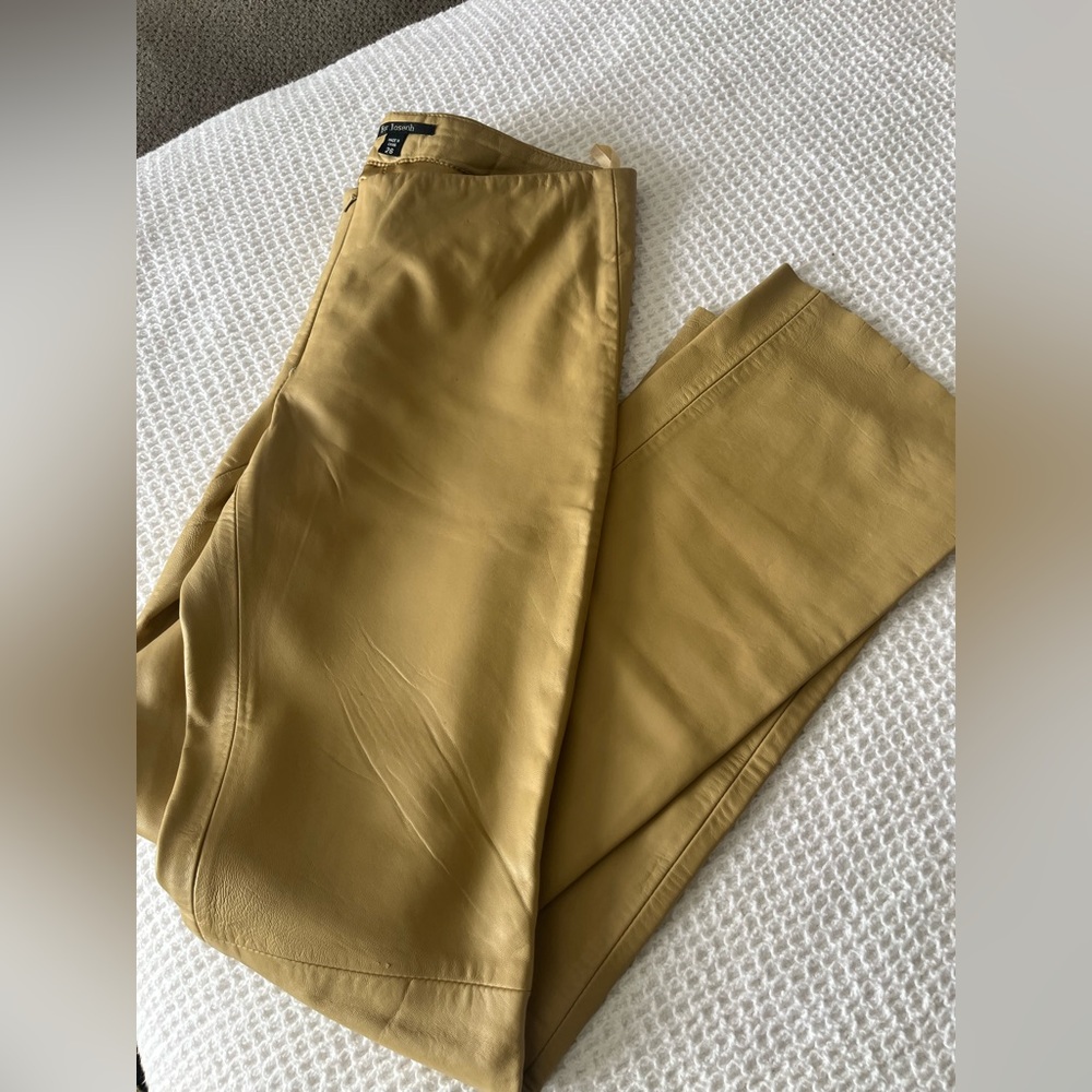 For Joseph 100% leather with silk lining flare. 9.5” rise, 16” hips, 14.2” waist